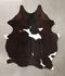 Chocolate and White Medium Brazilian Cowhide Rug 5'7