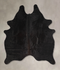 Solid Black Medium Brazilian Cowhide Rug 5'10