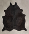 Solid Black Medium Brazilian Cowhide Rug 5'8