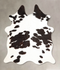 Black and White Medium Brazilian Cowhide Rug 4'11