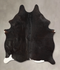 Solid Black Medium Brazilian Cowhide Rug 5'1