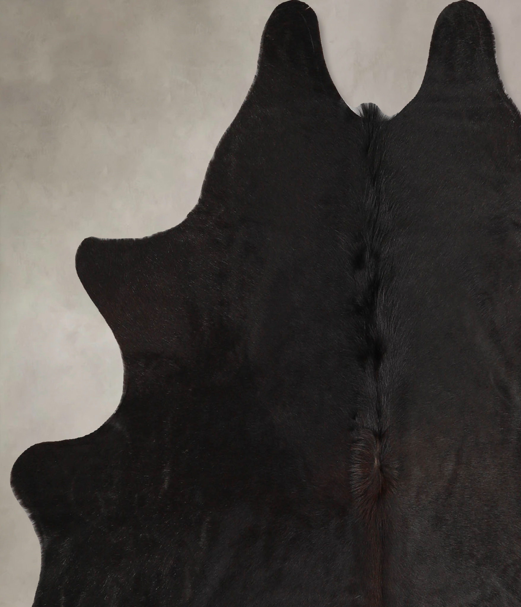 Solid Black Cowhide Rug #A35277