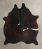 Chocolate and White Medium Brazilian Cowhide Rug 5'0