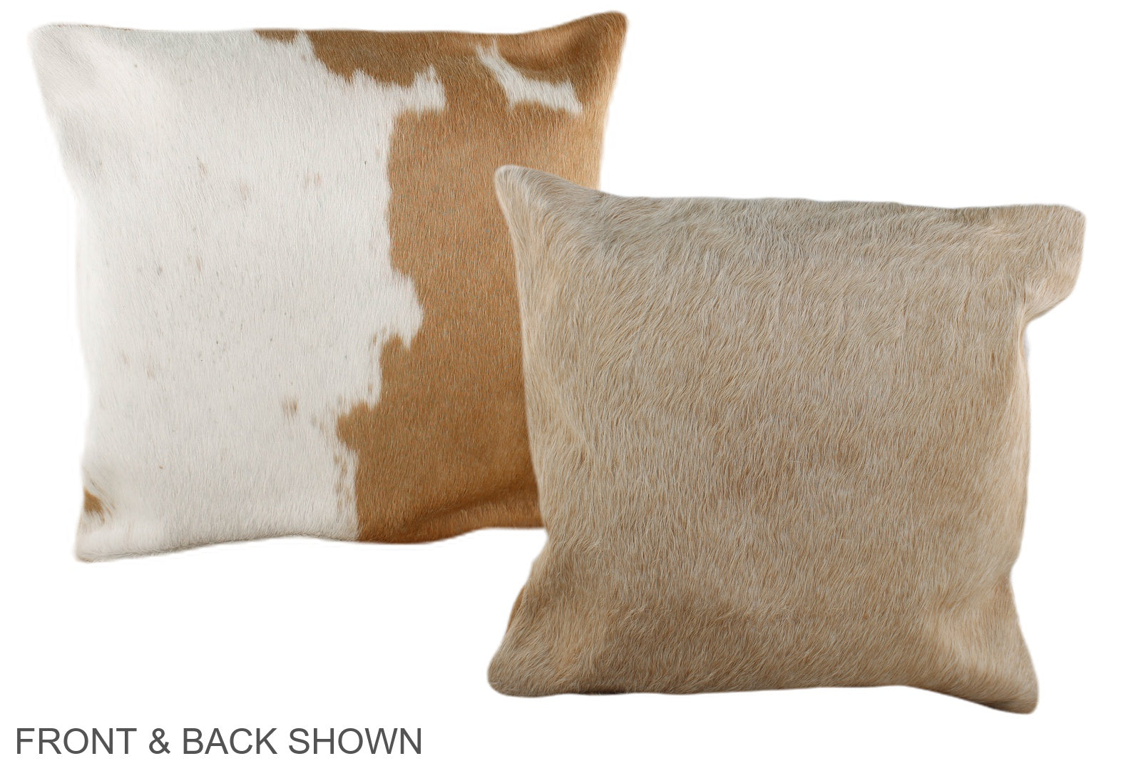 Beige and White Cowhide Pillow #A35409