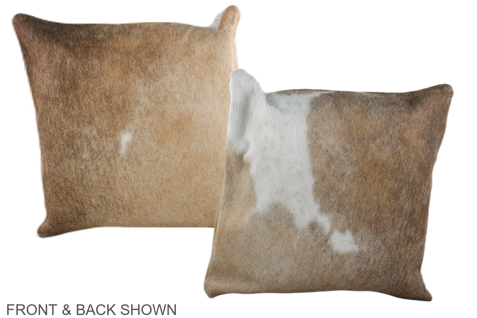 Beige and White Cowhide Pillow #A35413