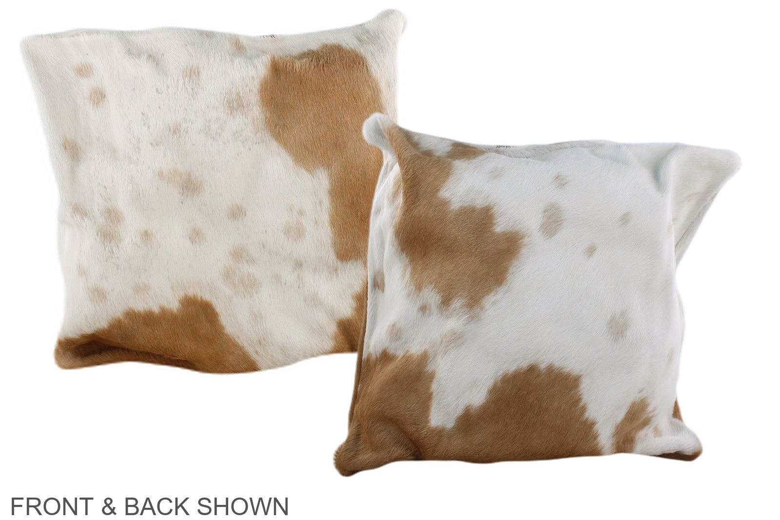 Beige and White Cowhide Pillow #A35435