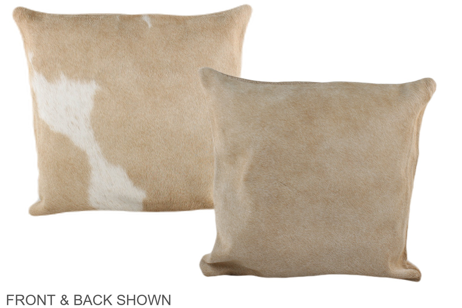 Beige and White Cowhide Pillow #A35436