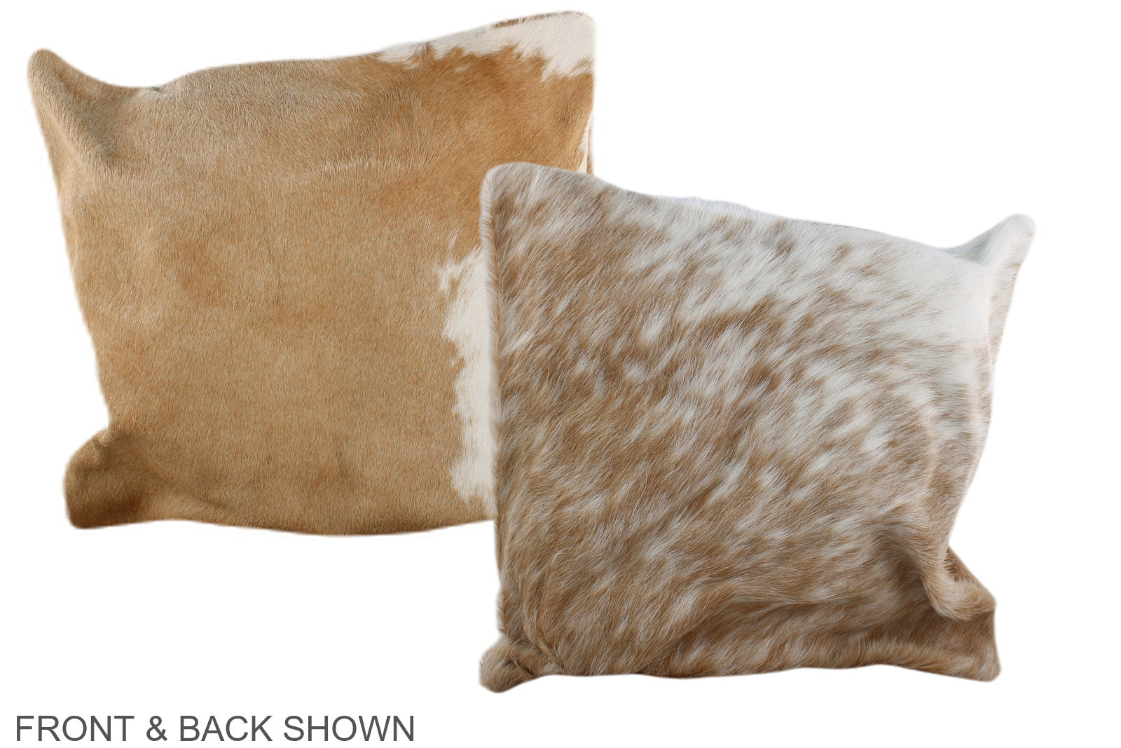 Beige and White Cowhide Pillow #A35454