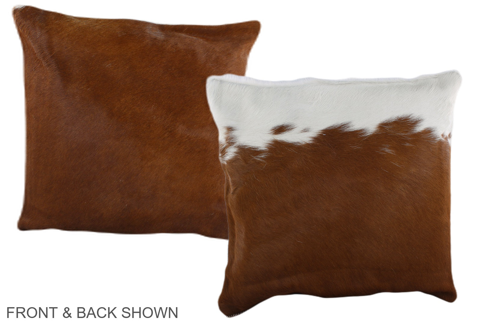 Brown and White Cowhide Pillow #A35697