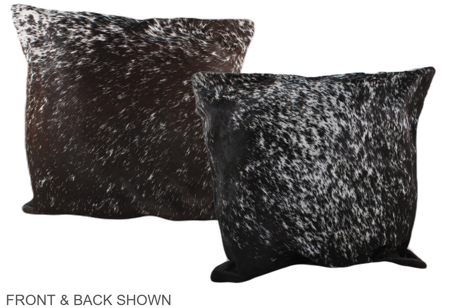 Salt and Pepper Black Cowhide Pillow #A37667