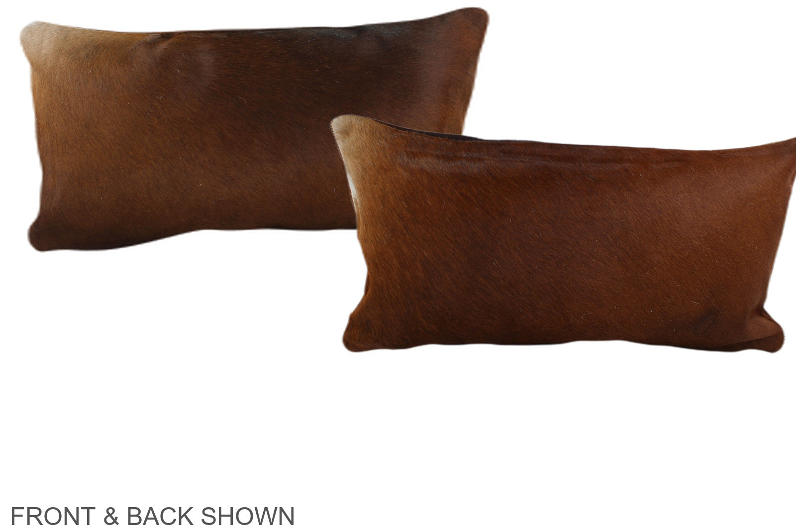 Brown with Red Cowhide Pillow #A38597