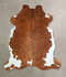 Brown and White X-Large Brazilian Cowhide Rug 6'8