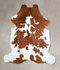 Brown and White X-Large Brazilian Cowhide Rug 7'0