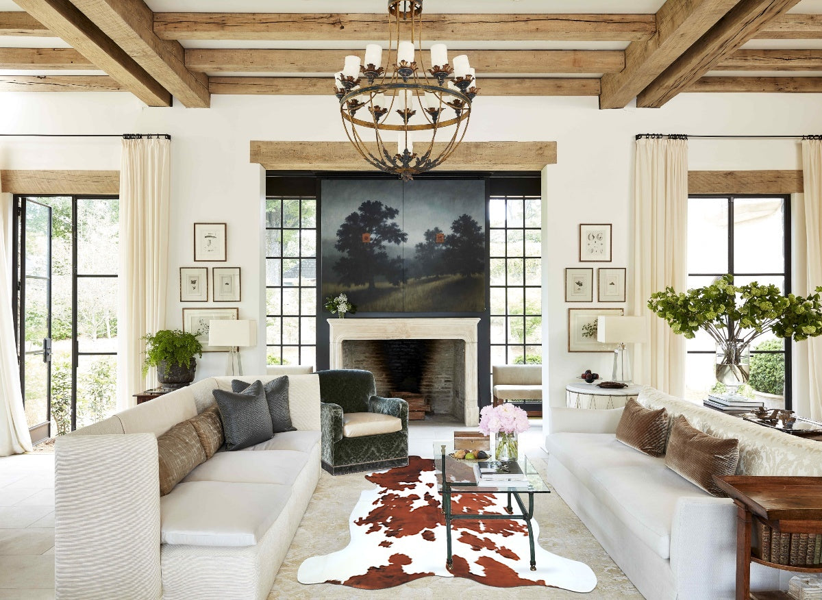 Brown and White Cowhide Rug #A40684