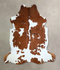 Brown and White X-Large Brazilian Cowhide Rug 7'1