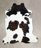 Chocolate and White X-Large Brazilian Cowhide Rug 6'8