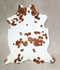 Brown and White XX-Large Brazilian Cowhide Rug 7'8