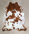 Brown and White XX-Large Brazilian Cowhide Rug 7'9