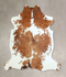 Brown and White Large Brazilian Cowhide Rug 6'5