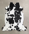 Black and White Large Brazilian Cowhide Rug 5'10