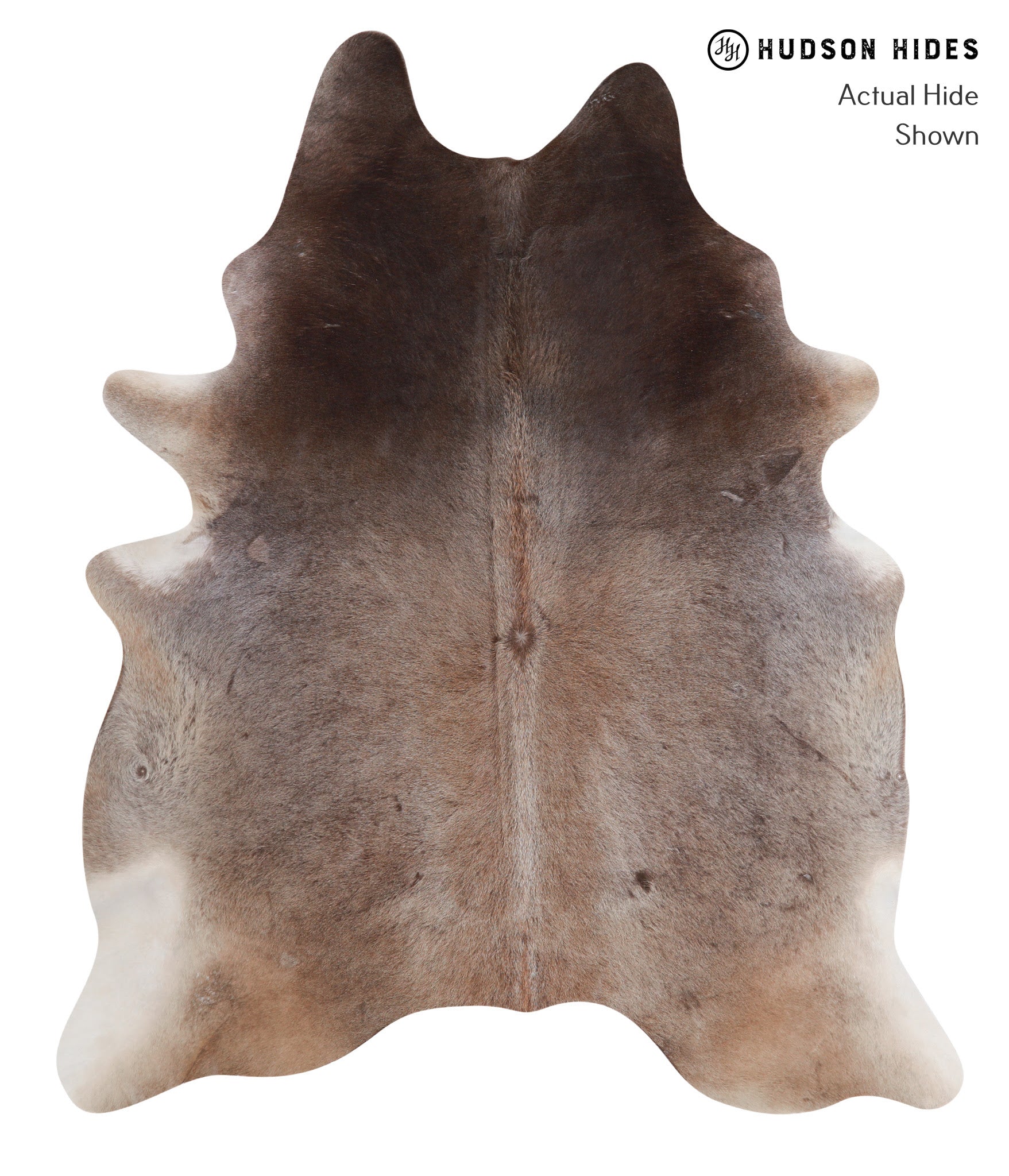 Grey with Beige Cowhide Rug #A4683