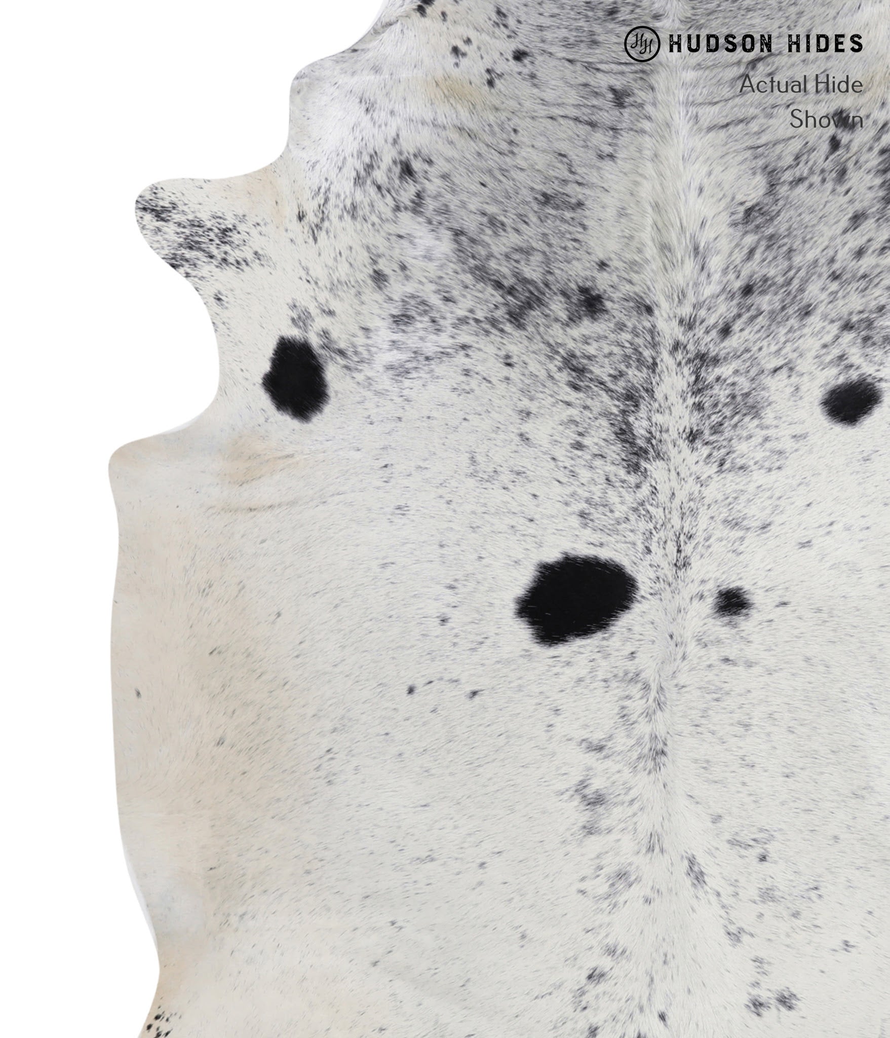 Salt and Pepper Black Cowhide Rug #A4842