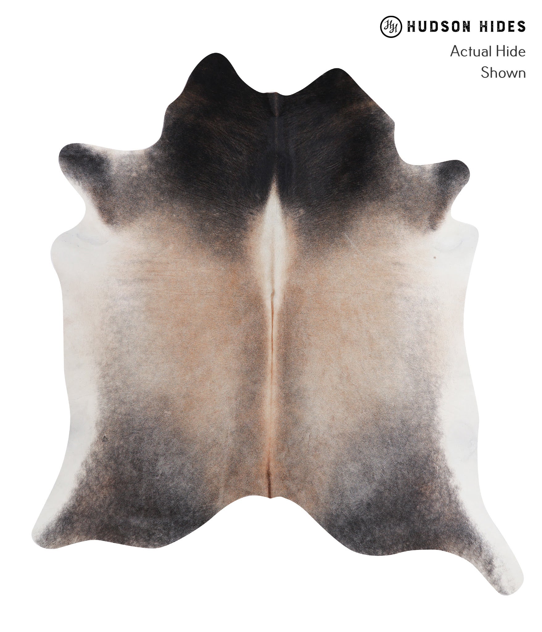 Grey with Beige Cowhide Rug #A5650