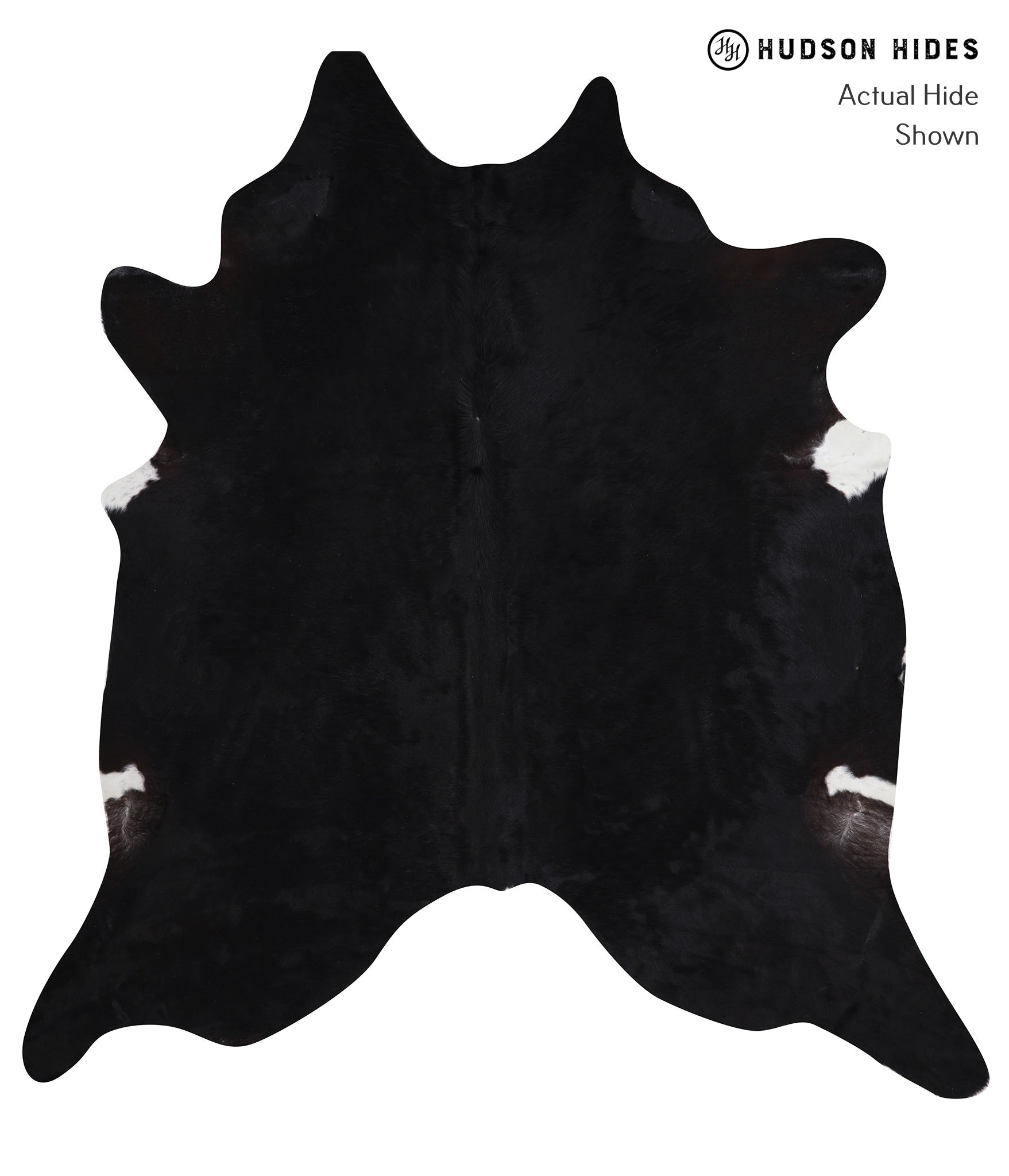 Solid Black Cowhide Rug #A7542