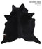 Solid Black X-Large Brazilian Cowhide Rug 6'4