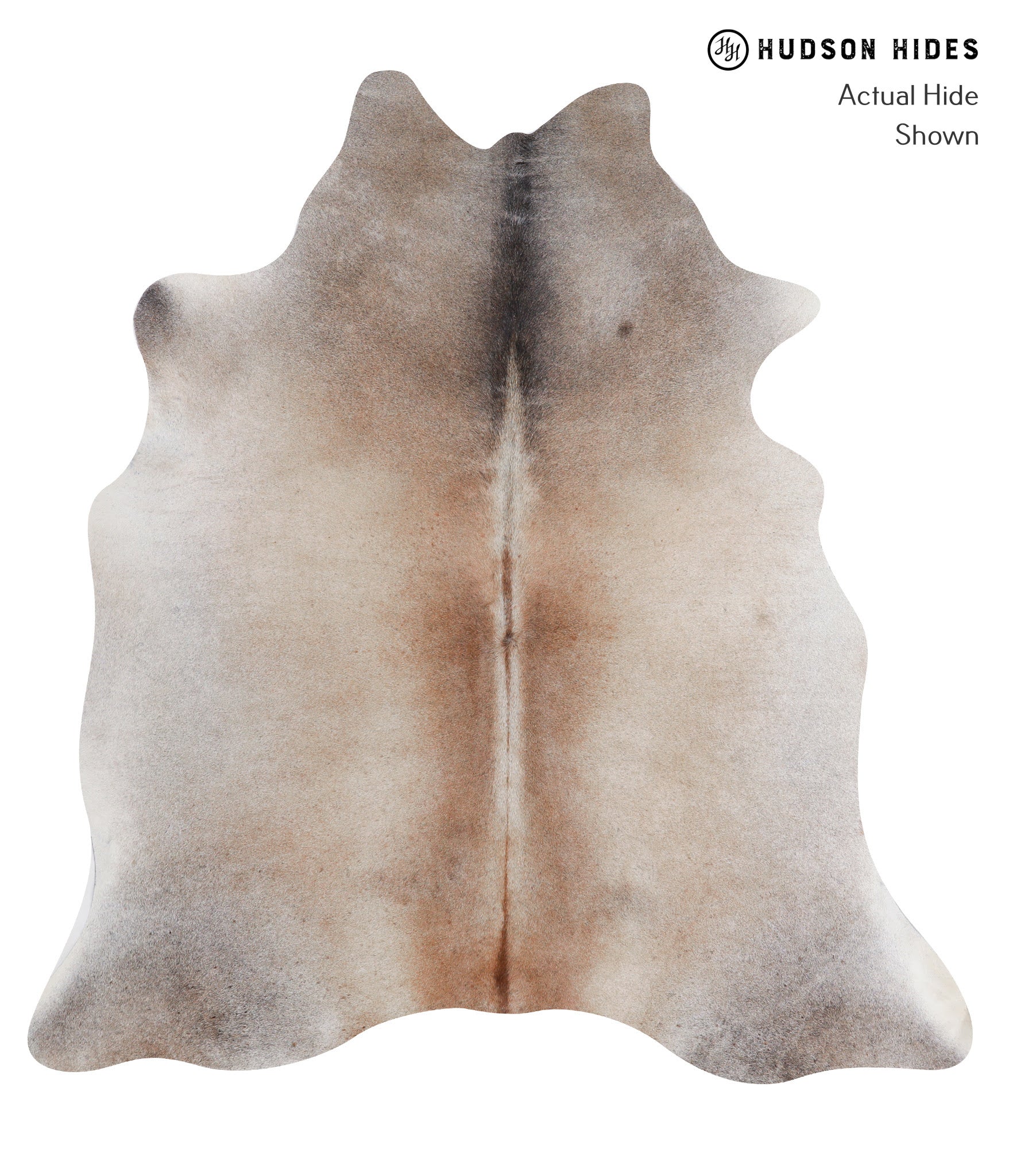 Grey with Beige Cowhide Rug #A8146