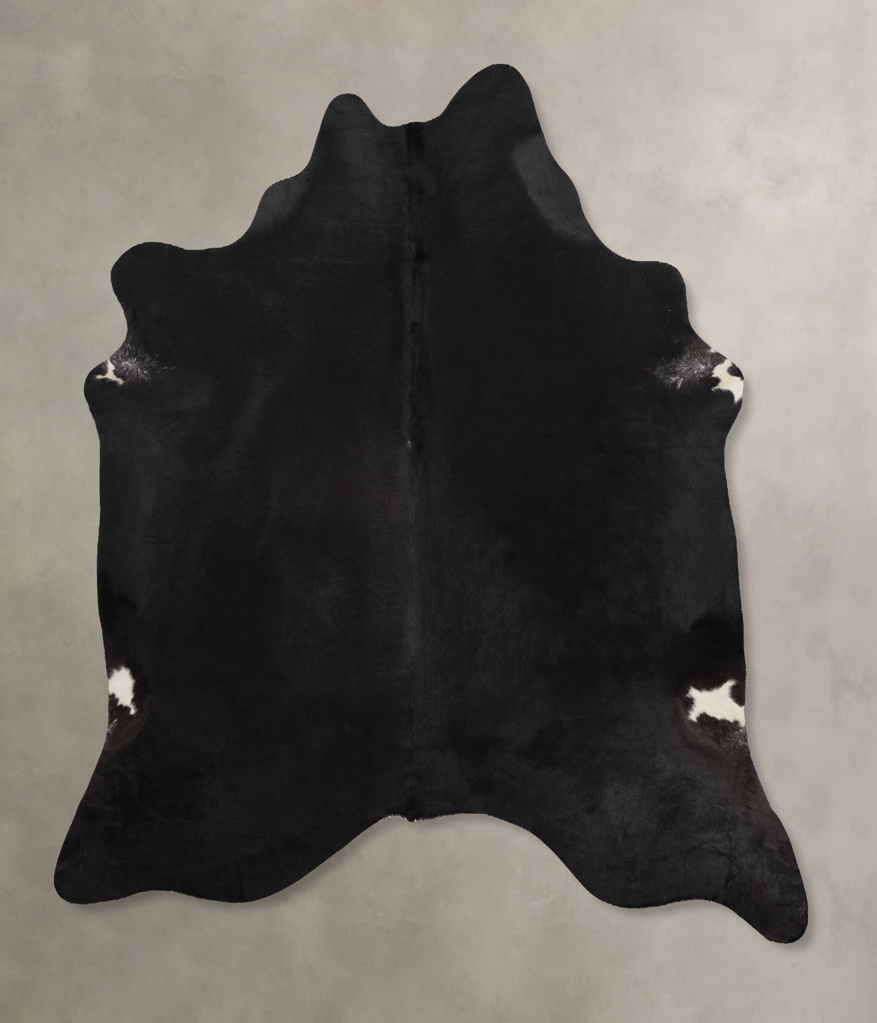 Solid Black Cowhide Rug #B10061