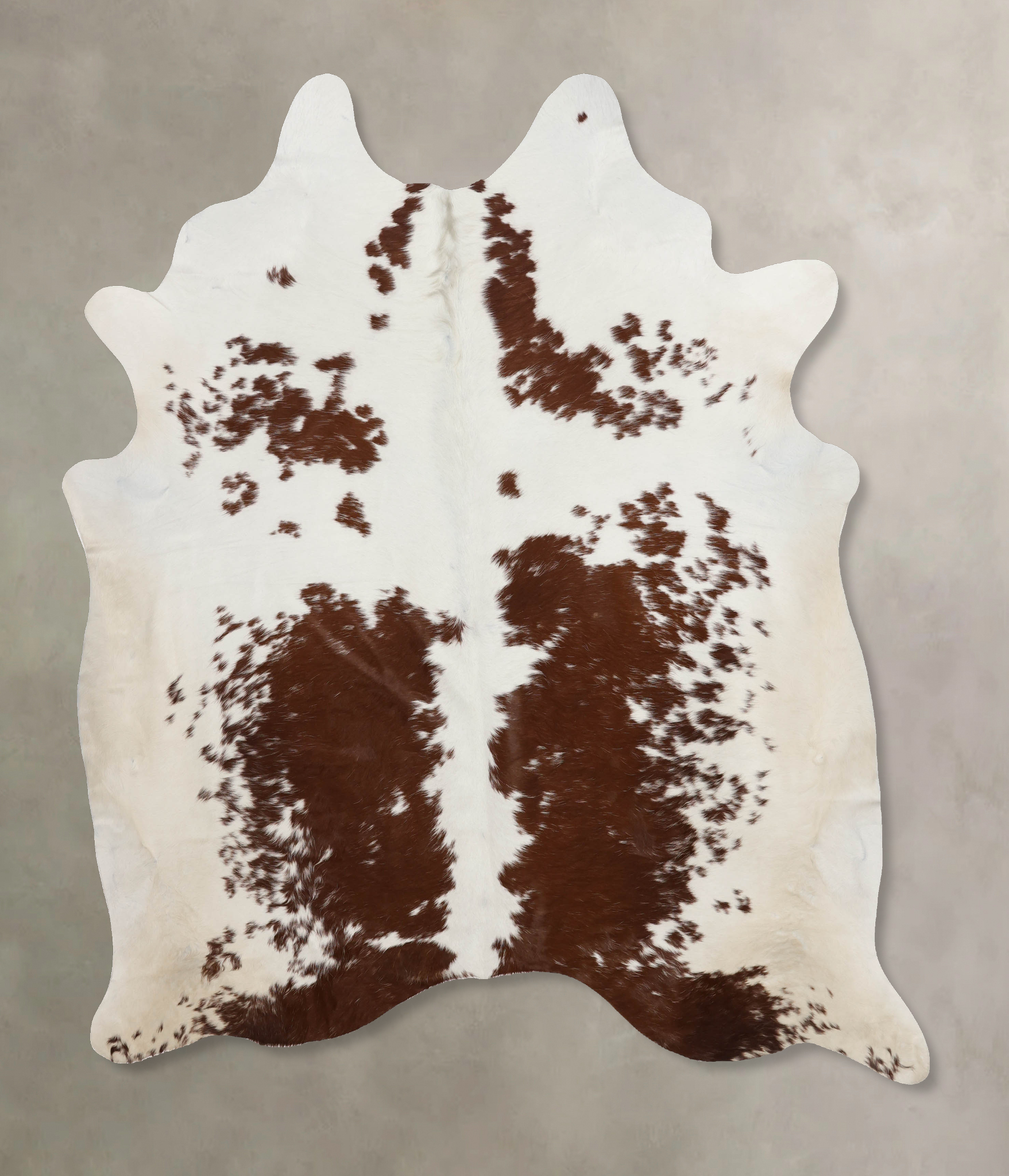 Brown and White Cowhide Rug #B10089