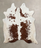 Brown and White XX-Large Brazilian Cowhide Rug 7'10