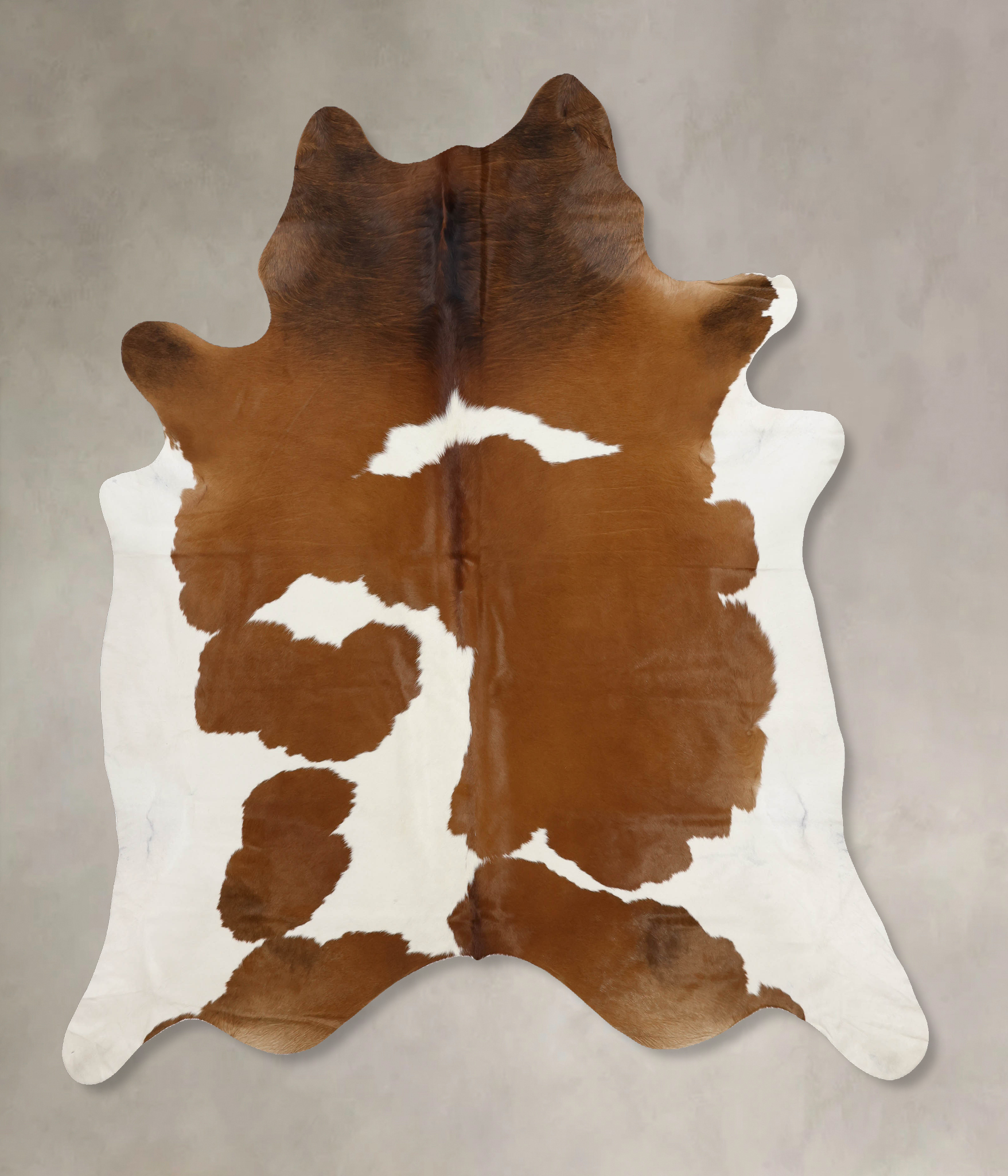 Brown and White Cowhide Rug #B10093