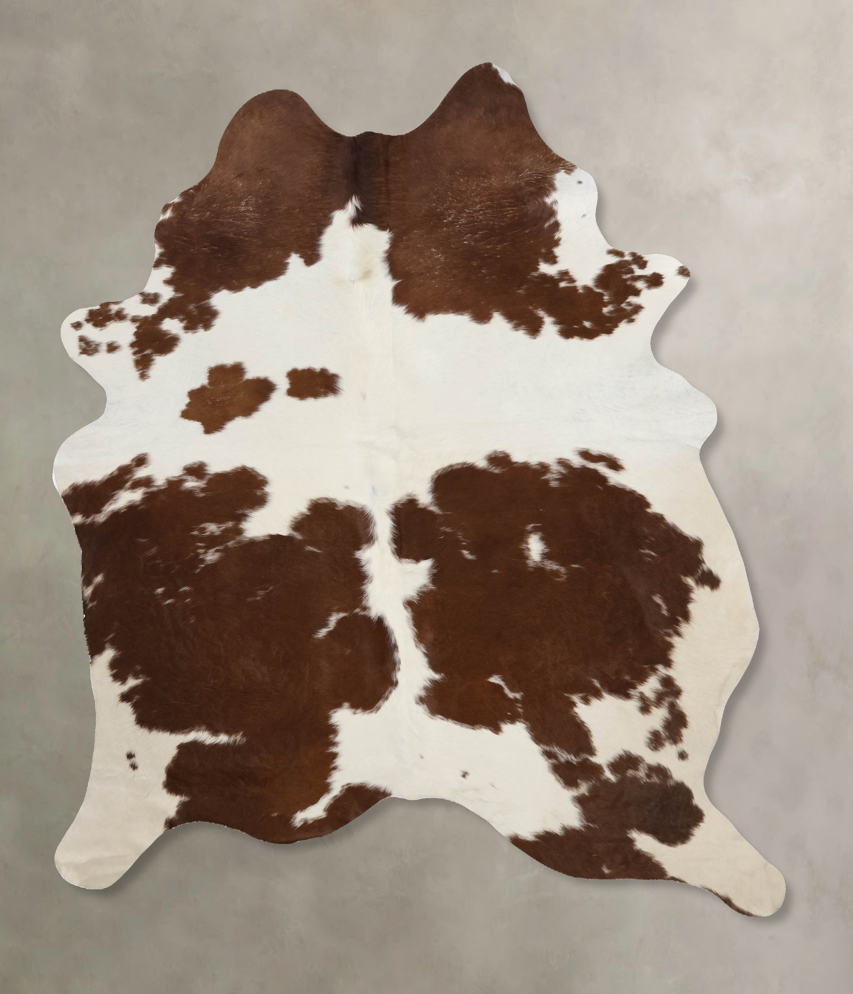 Brown and White Cowhide Rug #B10095