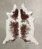 Brown and White XX-Large Brazilian Cowhide Rug 8'4