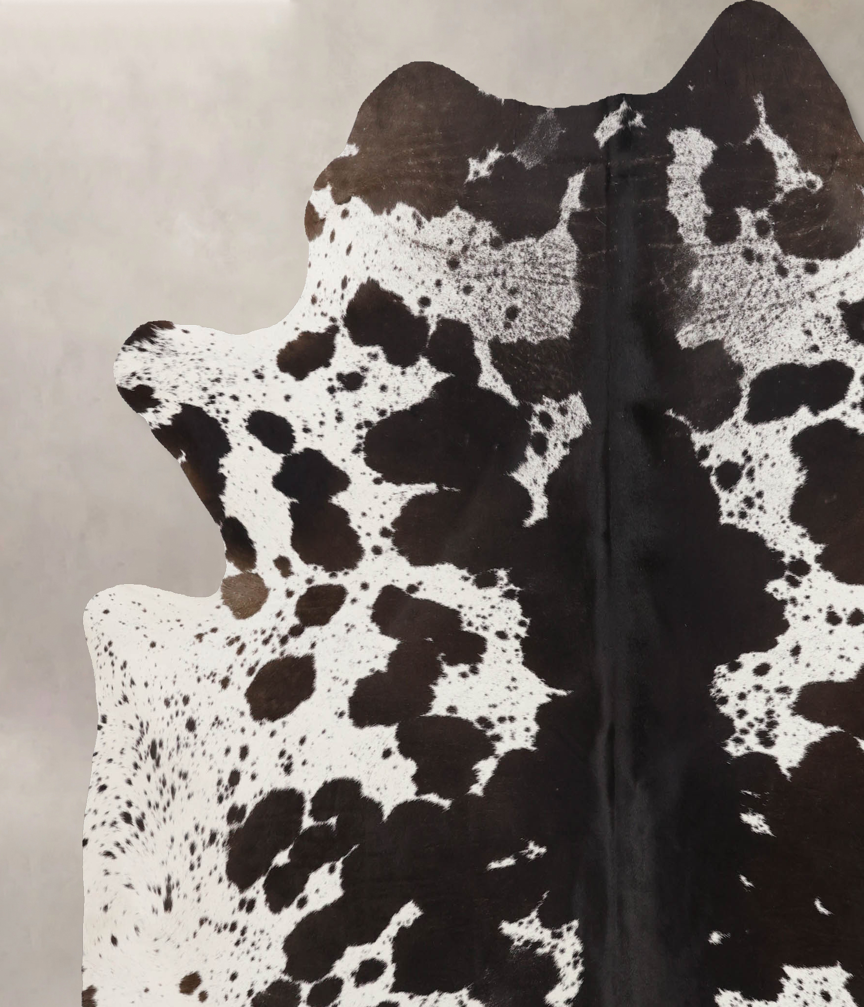 Salt and Pepper Black Cowhide Rug #B10127