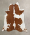 Brown and White XX-Large Brazilian Cowhide Rug 7'3