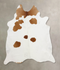 Brown and White Regular XX-Large Brazilian Cowhide Rug 7'10