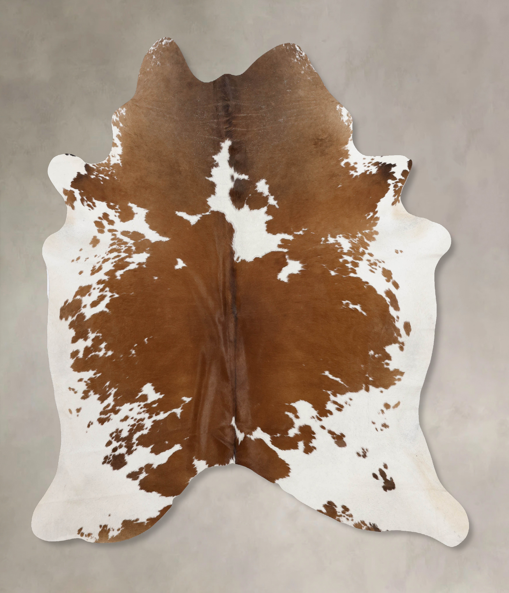 Brown and White Cowhide Rug #B10147