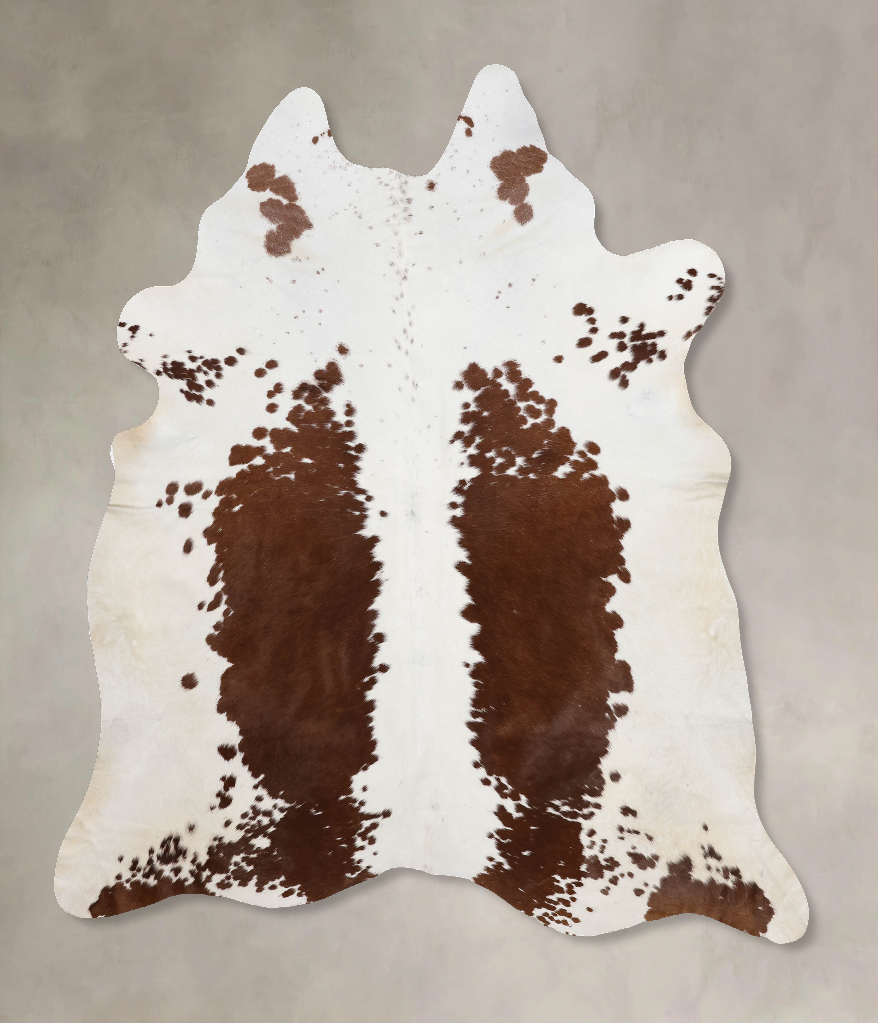 Brown and White Cowhide Rug #B10151