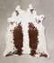 Brown and White XX-Large Brazilian Cowhide Rug 8'5