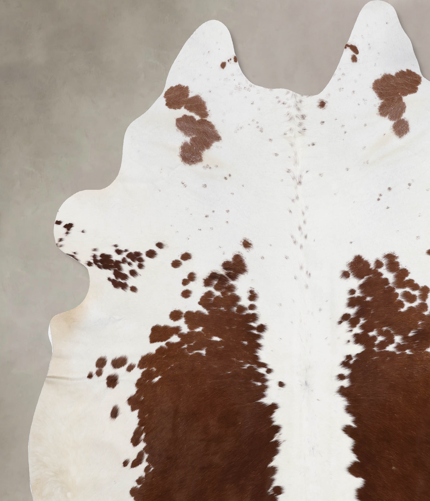 Brown and White Cowhide Rug #B10151