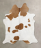 Brown and White X-Large Brazilian Cowhide Rug 7'8