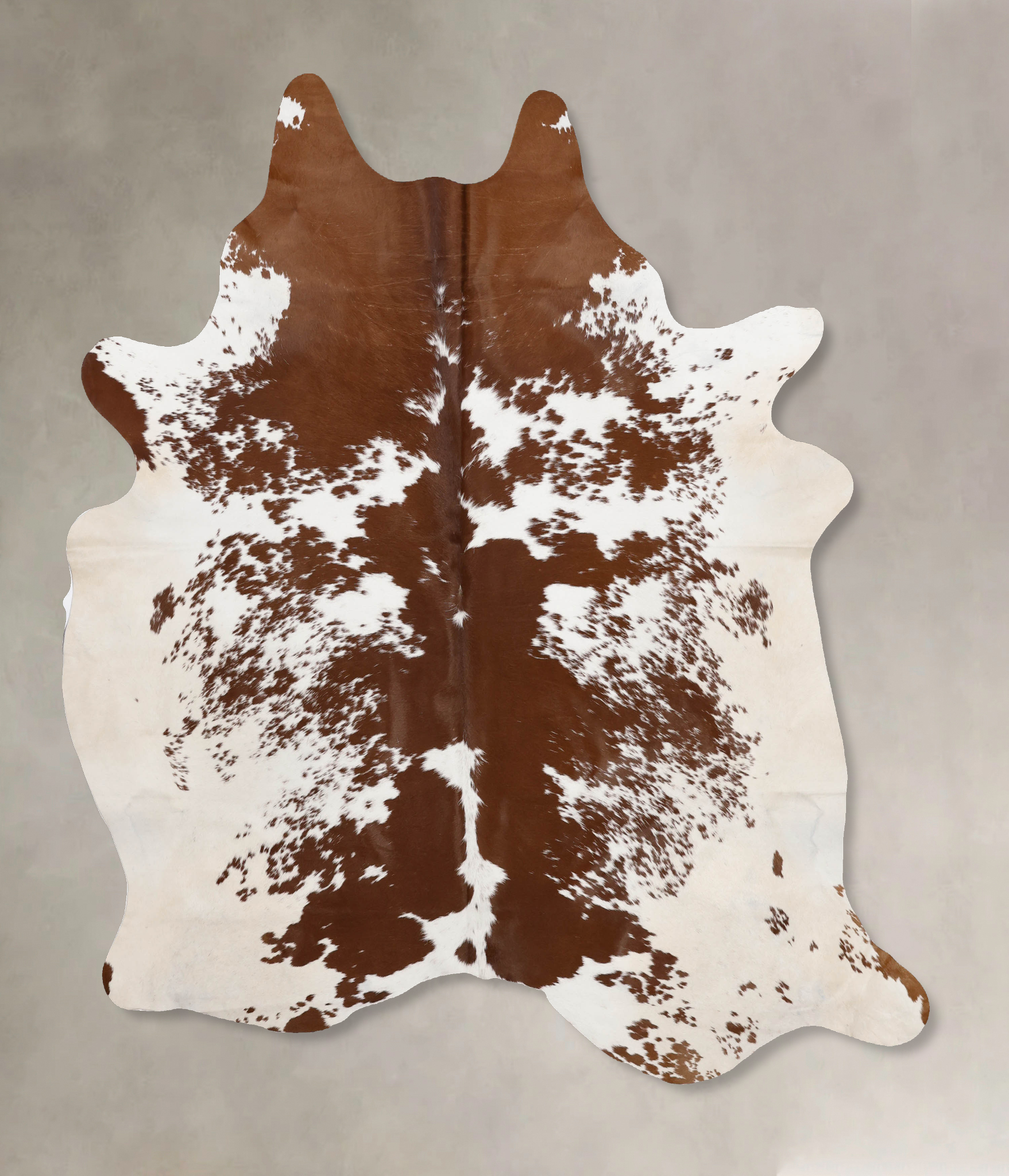 Brown and White Cowhide Rug #B10189