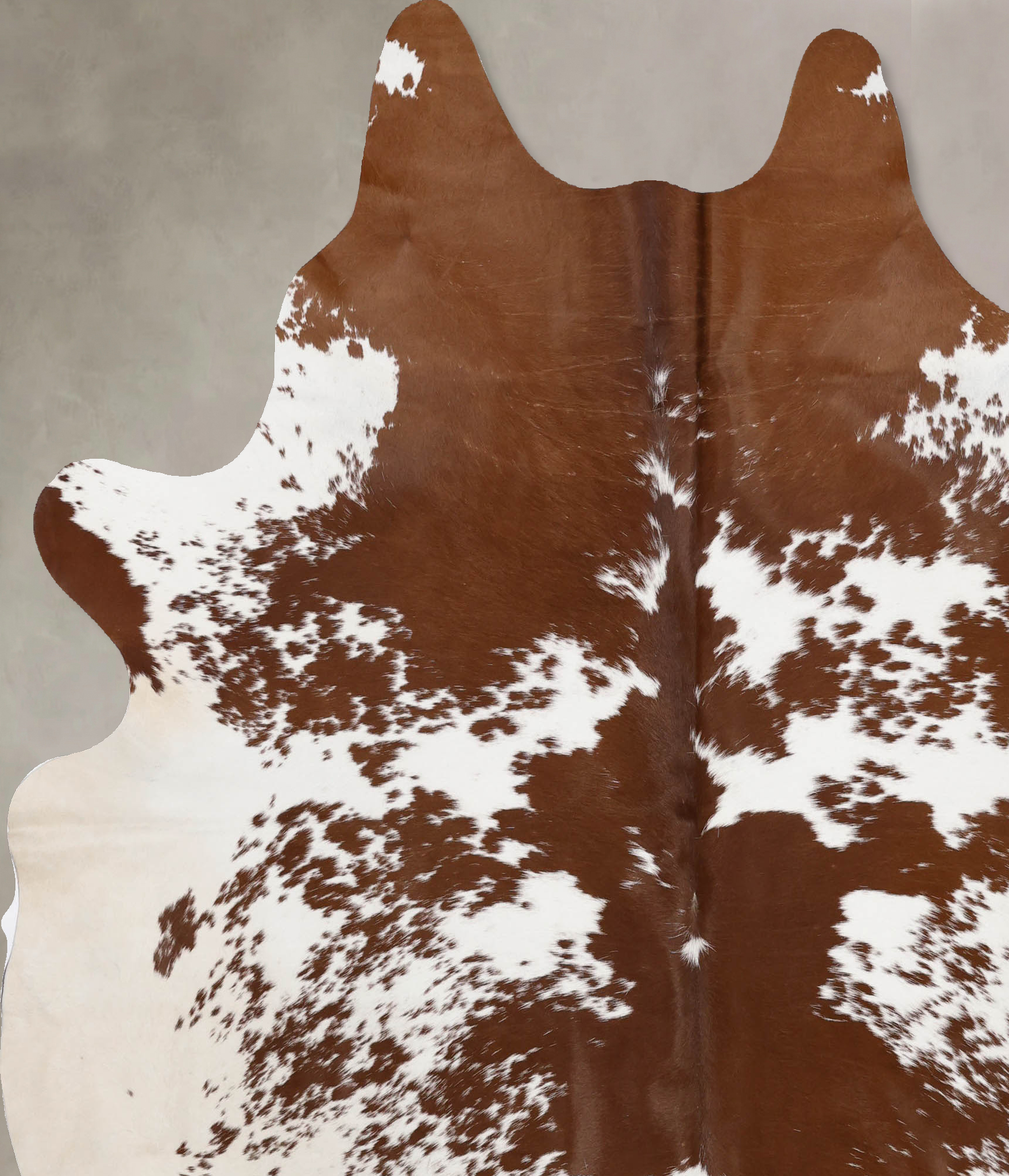 Brown and White Cowhide Rug #B10189