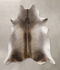 Grey with Beige XX-Large Brazilian Cowhide Rug 7'10