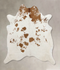 Beige and White X-Large Brazilian Cowhide Rug 7'2