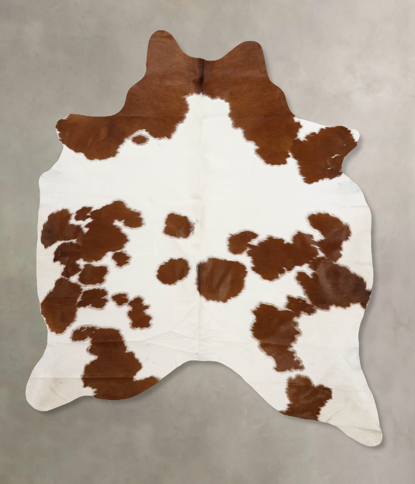 Brown and White Cowhide Rug #B10270