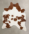 Brown and White X-Large Brazilian Cowhide Rug 7'8